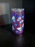 Red white blue butterflies 16 oz