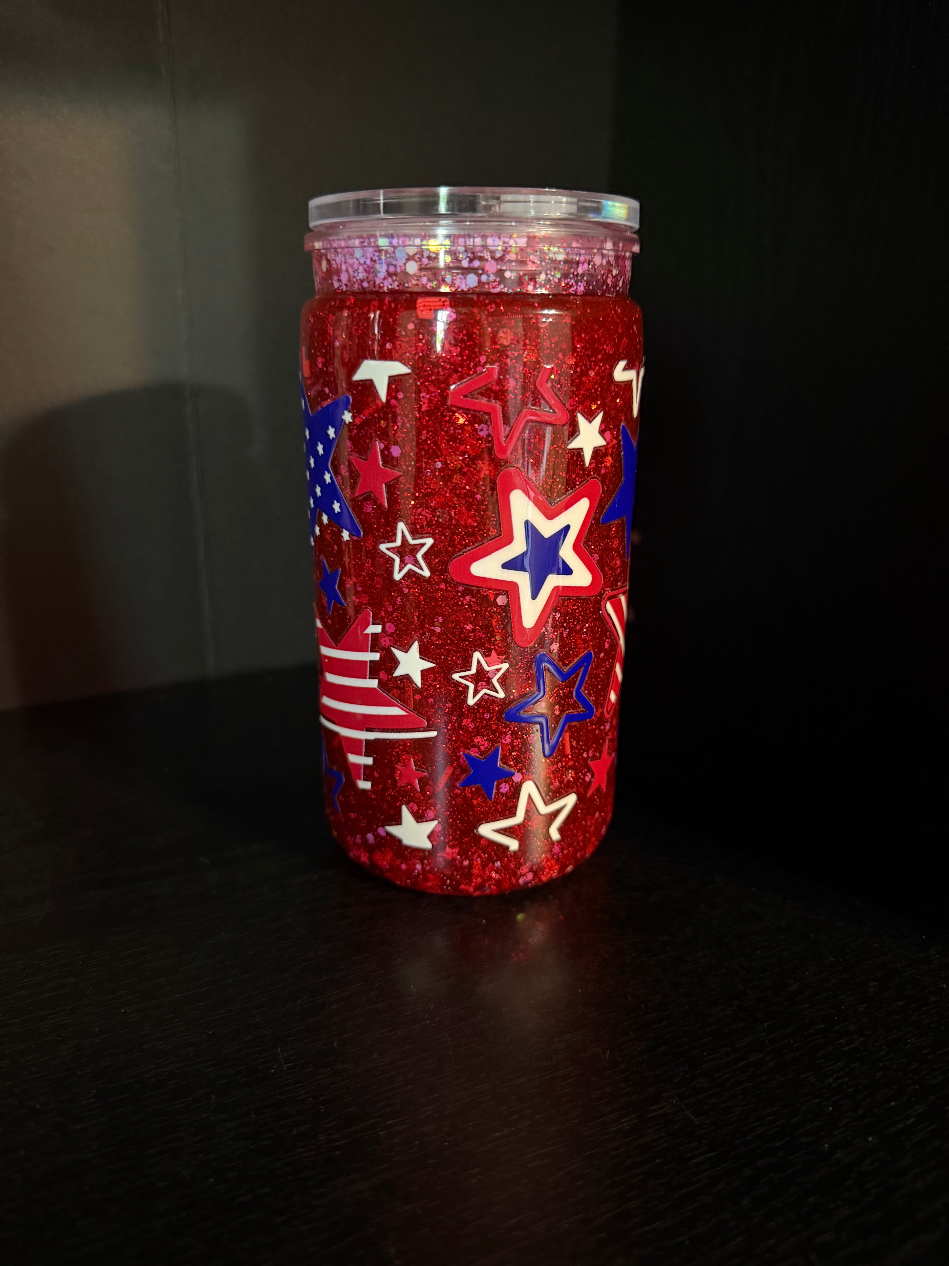 Red white blue stars 16 oz